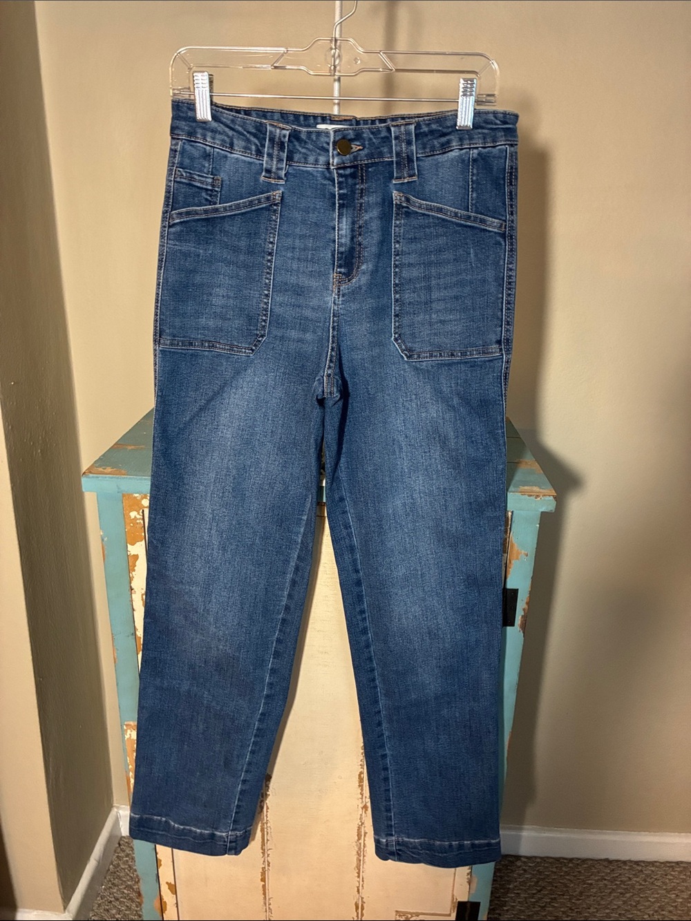 Oat New York Women's Straight-Leg Jeans in Dark Blue Denim